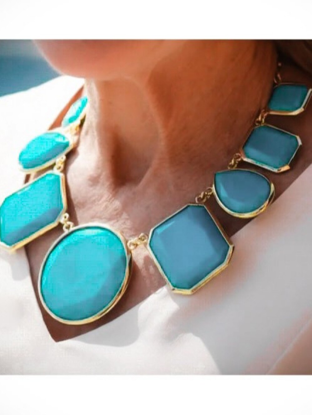 New Kate Spade New York Little Luxuries Medallion Drop Aqua Necklace ~Turquoise